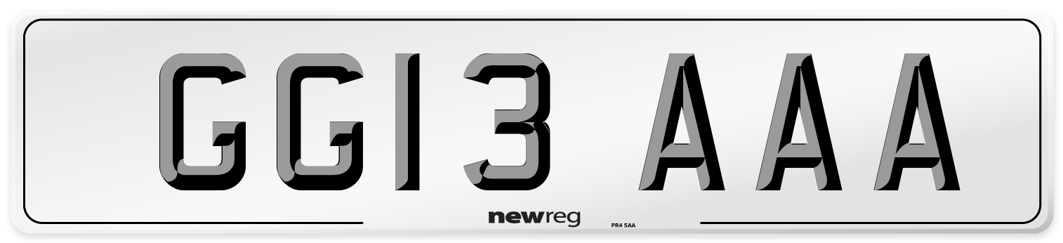 GG13 AAA Number Plate from New Reg